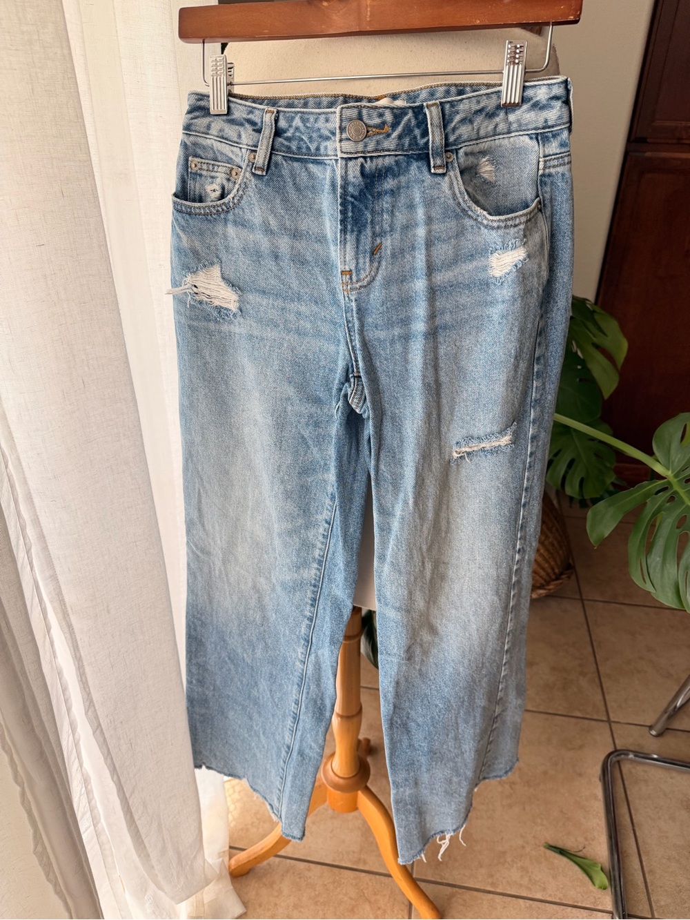 PacSun Casey Low Rise Baggy Jeans Distressed Light Wash Size 25